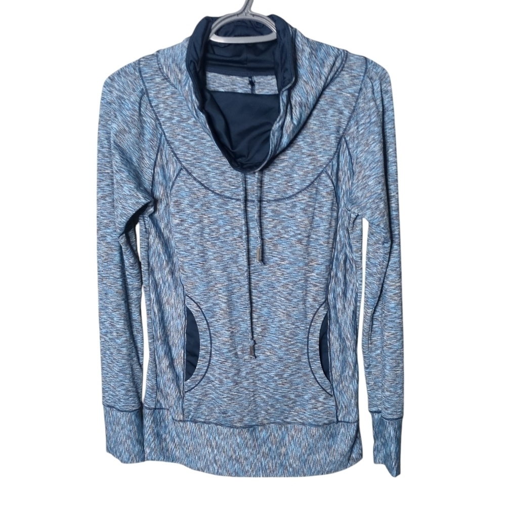 Prana Cornelia Funnel Neck Pullover‎ Blue Space Dye Size Small